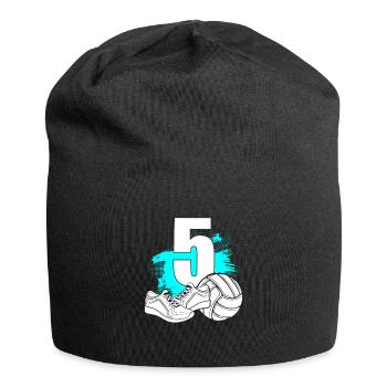 Volleyball 5 Years Old Volleyballer 5th Birthday - Jersey-Beanie - Schwarz - Vorne