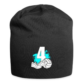 Volleyball 4 Years Old Volleyballer 4th Birthday - Jersey-Beanie - Schwarz - Vorne