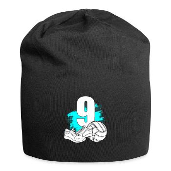 Volleyball 9 Years Old Volleyballer 9th Birthday - Jersey-Beanie - Schwarz - Vorne
