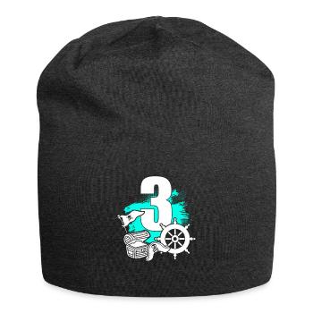 Pirate 3 years old - Jersey Beanie - charcoal grey - Front