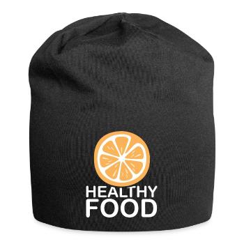 healthy food healthy food orange fruits fruit - Jersey Beanie - black - Front
