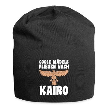 Coole Mädels fliegen nach Kairo - Jersey-Beanie - Schwarz - Vorne