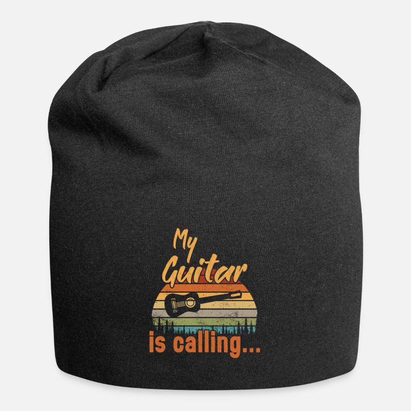 My Guitar is Calling / Gitarre - Jersey-Beanie - Schwarz