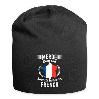 France Flag France Paris Marseille French - Jersey Beanie - black - Front