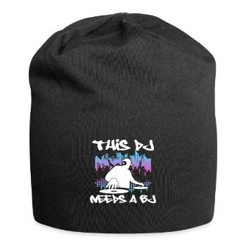 DJ Geschenk Musik Discjockey Disco Techno Rave - Jersey-Beanie - Schwarz - Vorne