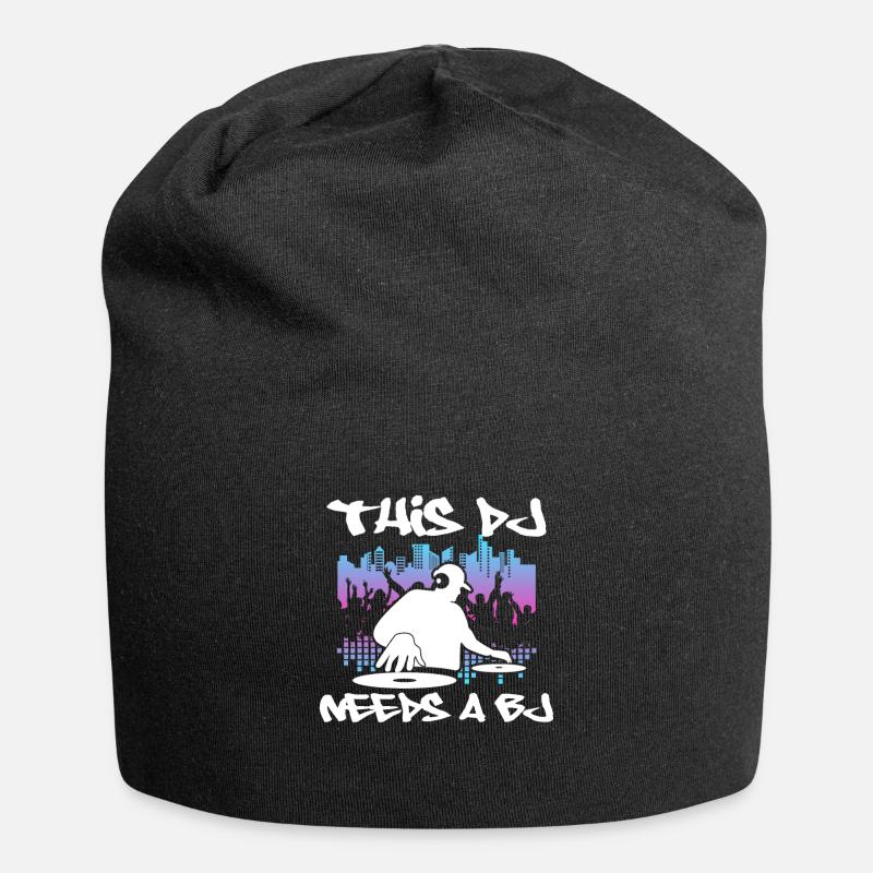 DJ Gift Musique Disc Jockey Disco Techno Rave - Bonnet en jersey - noir