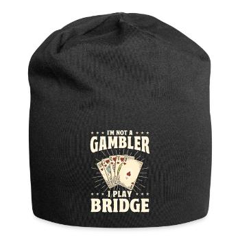 Je ne suis pas un joueur et je joue au bridge - Bonnet en jersey - noir - Devant
