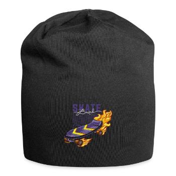 Skater Skateboard Gift Halfpipe Sk8 Ollie - Jersey Beanie - black - Front