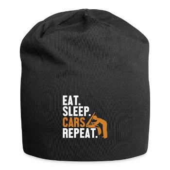 Eat Sleep Cars Repeat Mécanicien automobile - Bonnet en jersey - noir - Devant