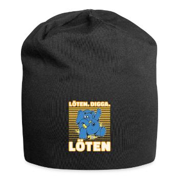 Löten Digga Löten Biertrinker Bier Elefant - - Jersey-Beanie - Schwarz - Vorne
