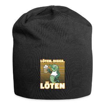 Löten Digga Löten Biertrinker Bier Fisch - Saufen - Jersey-Beanie - Schwarz - Vorne