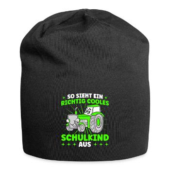 Richtig Cooles Schulkind Schulbeginn - Jersey-Beanie - Schwarz - Vorne