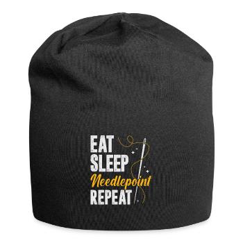 Needlepoint Embroidery Embroidery Stickerin Gift - Jersey Beanie - black - Front