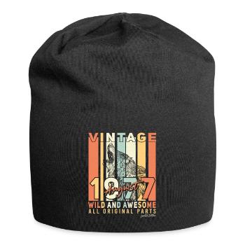 Geburtsmonat August 1977 - Jersey-Beanie - Schwarz - Vorne