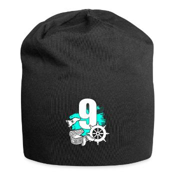 Pirate 9 years old pirates treasure 9th birthday - Jersey Beanie - black - Front