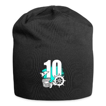 Pirate 10 year old pirates treasure 10th birthday - Jersey Beanie - black - Front