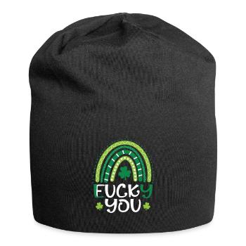 Lucky You Rainbow Shamrock - Jersey Beanie - black - Front