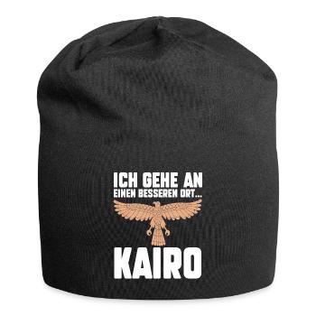 Ich gehe an einen besseren Ort Kairo - Jersey-Beanie - Schwarz - Vorne
