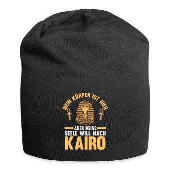 Meine Seele will nach Kairo - Jersey-Beanie - Schwarz - Vorne
