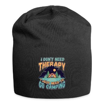 Ich brauche keine Therapie ich muss campen gehen - Jersey-Beanie - Schwarz - Vorne