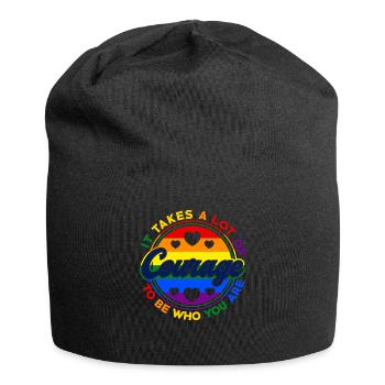 Il faut beaucoup de courage pour être qui vous êtes - Bonnet en jersey - noir - Devant