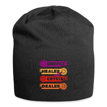 Energy Medicine Healing Positive Energy Crystals - Jersey Beanie - black - Front