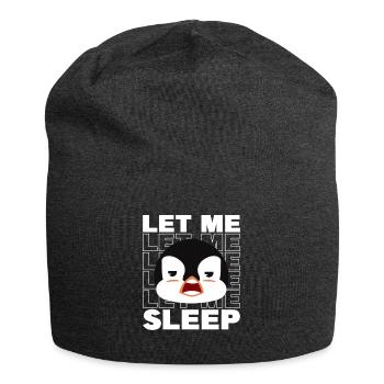 Let me Sleep King Emperor Sea Bird Penguin Lover - Jersey Beanie - charcoal grey - Front