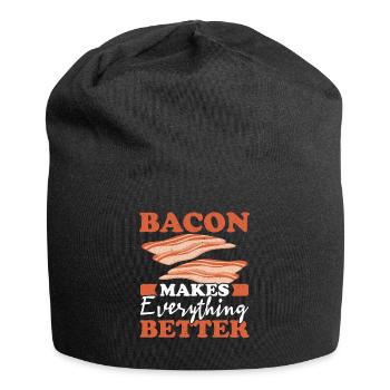 Bacon makes everything better Meat lover Bacon - Jersey Beanie - black - Front