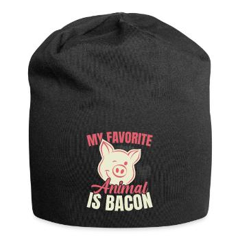 My favorite animal is bacon meat lover Spec - Jersey Beanie - black - Front