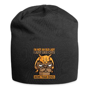 I'm Not Old, I Just Like Cats More Than Dogs - Jersey-Beanie - Schwarz - Vorne