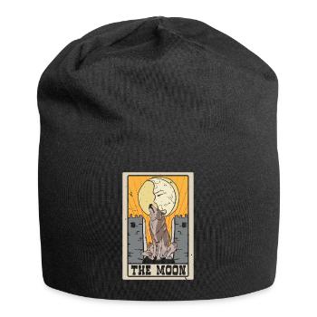 Der Mond Tarotkarte Schamane Wahrsagerei - Jersey-Beanie - Schwarz - Vorne