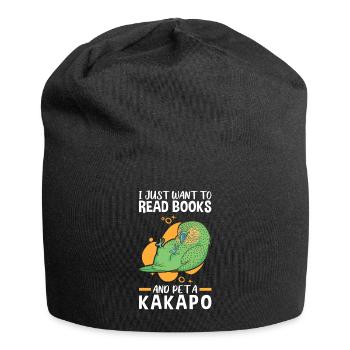 Kakapo pet and read flightless parrot - Jersey Beanie - black - Front