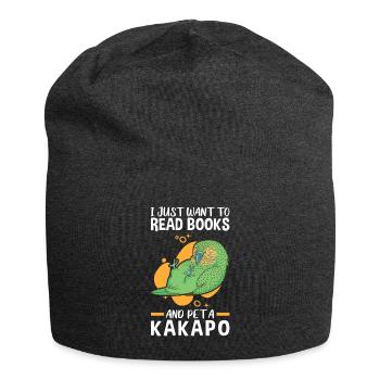 Kakapo streicheln und lesen flugunfähiger Papagei - Jersey-Beanie - Anthrazit - Vorne