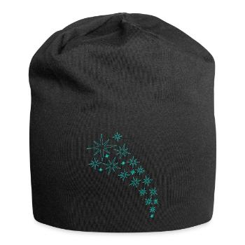 Sterne Mintgrünes Design - Jersey-Beanie - Schwarz - Vorne