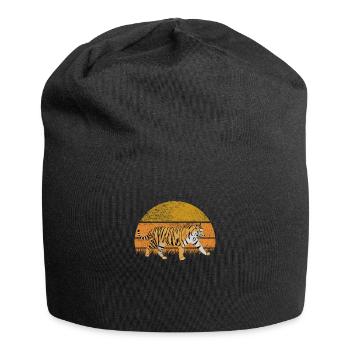 Tiger Retro Vintage Big Cat - Bonnet en jersey - noir - Devant