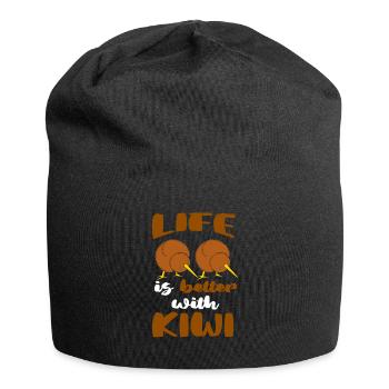 Großer Kiwi-Vogel Zealnds lieben es, Vögel zu beob - Jersey-Beanie - Schwarz - Vorne