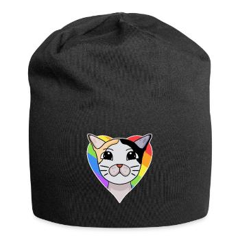 Chat LGBT Japonais Bobtail Rainbow - Bonnet en jersey - noir - Devant