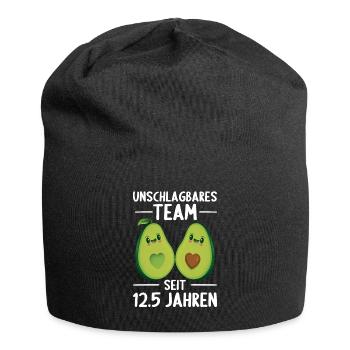 Ich übelebte 12.5 Jahre verheiratet Hochzeitstag - Jersey-Beanie - Schwarz - Vorne