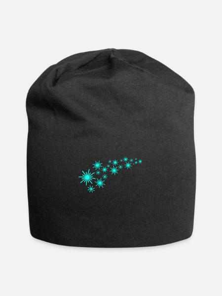 Sternenstaub Mintgrünes Design - Jersey-Beanie - Schwarz