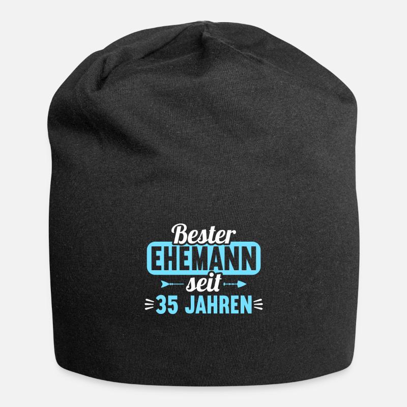 Beste Ehefrau Bester Ehemann seit 35 Jahren - Jersey-Beanie - Schwarz