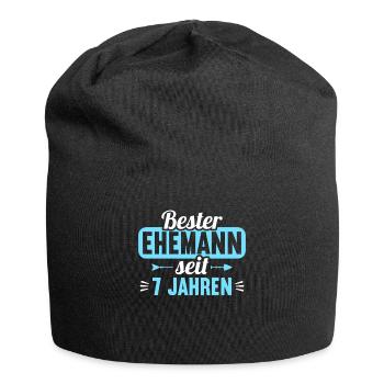 Beste Ehefrau Bester Ehemann seit 7 Jahren - Jersey-Beanie - Schwarz - Vorne