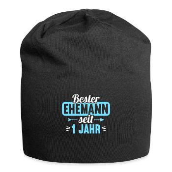 Beste Ehefrau Bester Ehemann seit 1 Jahr - Jersey-Beanie - Schwarz - Vorne