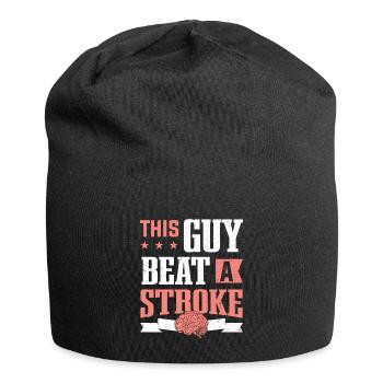 This Guy Beat A Stroke Stroke Survivor - Jersey Beanie - black - Front