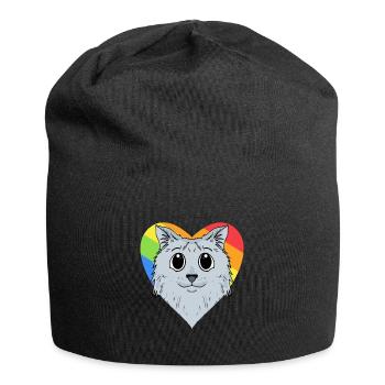 CHAT LGBT Sibérien Chat Arc-en-ciel - Bonnet en jersey - noir - Devant