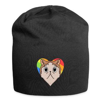 LGBT Cat Exotic Shorthair Cat Rainbow - Jersey Beanie - black - Front