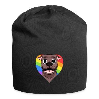 LGBT Hund American Pit Bull Terrier Regenbogen - Jersey-Beanie - Schwarz - Vorne
