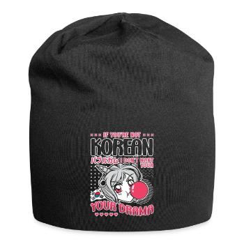 Design pop coréen pour un fan de mode K-Pop - Bonnet en jersey - noir - Devant