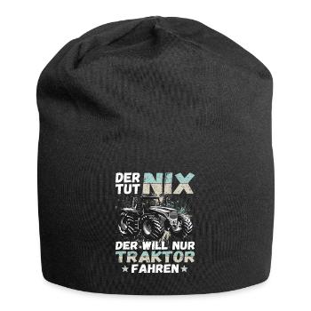 Der tut nix der will nur Traktor fahren Landwirt - Jersey-Beanie - Schwarz - Vorne