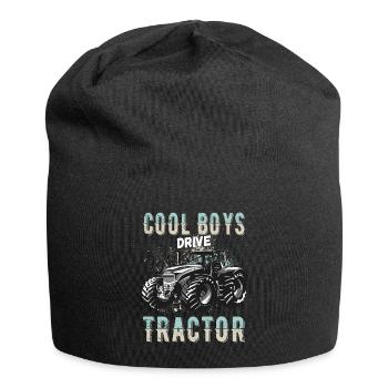 Coole Jungs fahren Traktor Trecker Junge Bauernhof - Jersey-Beanie - Schwarz - Vorne