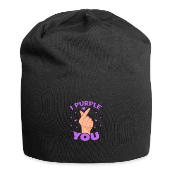 K-Pop - Jersey-Beanie - Schwarz - Vorne